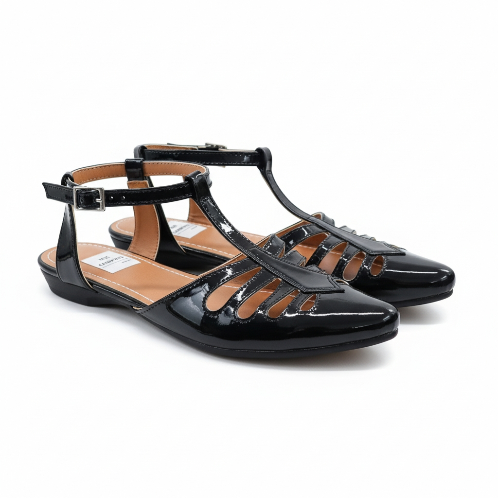 Flats Marge charol color negro