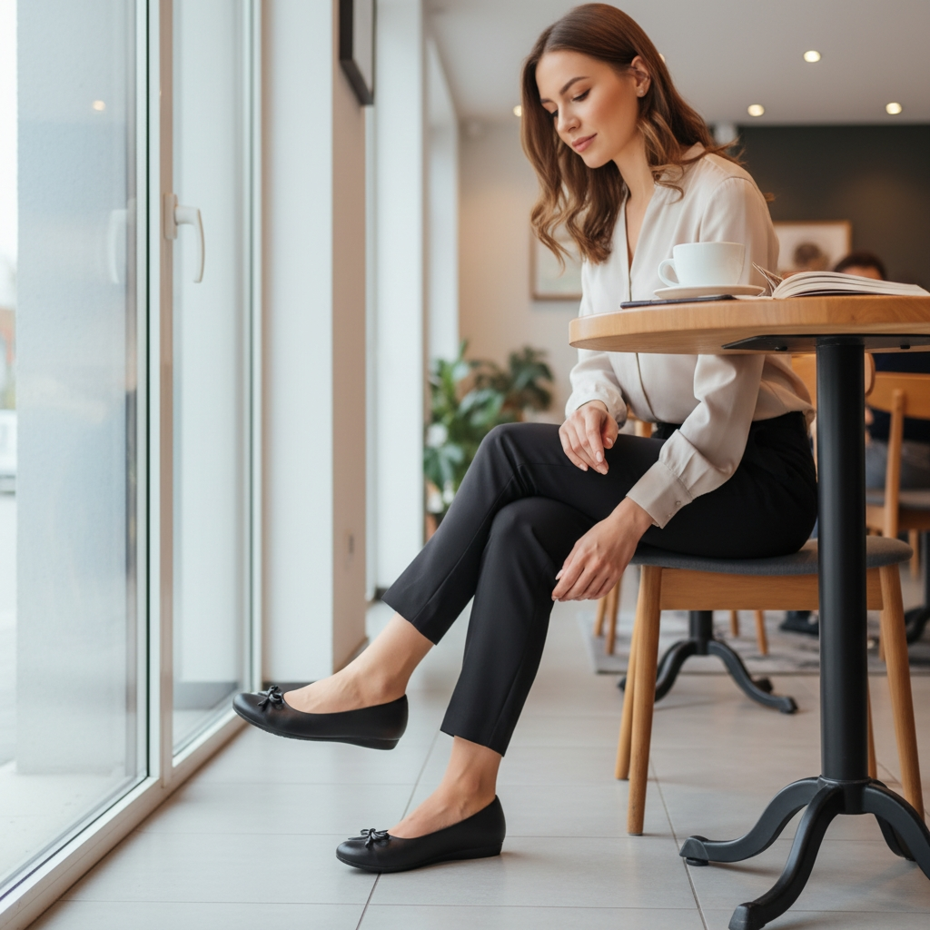 Flats Nadia semipiel Negra